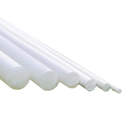 CGjiogujio 10pcs ABS estireno plástico barra redonda diámetro 0.079in longitud 9.8" 9.843in blanco