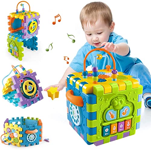 MiniFAIRY Activity Cube - Baby Toys 6-12 Months, Music & Light Up, Montessori Toys for 1-3 Years Old Boys & Girls