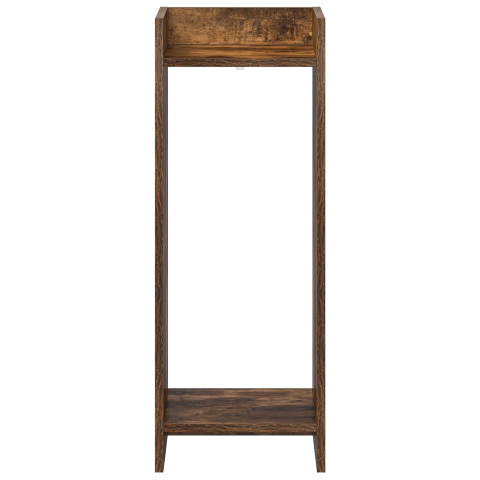 Vertikaler Pflanzenständer, 80 cm, mit Regal, Innenständer aus technischem Holz, rauchige Eiche, platzsparendes Design für Wohnzimmer