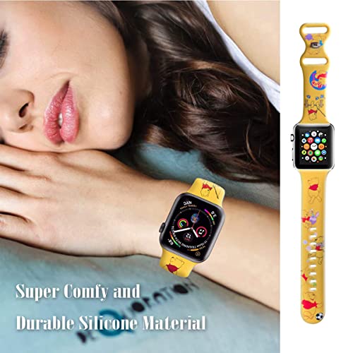 Cartoon Cute Bear Bands Compatible With Apple Watch Band 38Mm 40Mm 41Mm 42Mm 44Mm 45Mm For Women Men Kid, Soft Silicone Sport Replacement Strap Compatible With Iwatch Se Series 7/6/5/4/3/2/1 #TOP2