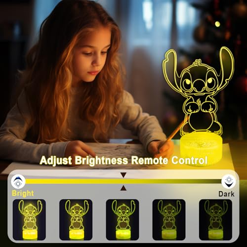 Image of KIEAL 16 Colors Cartoon Night Light, Anime Character Change Decor Lamp with Remote, Dim, Timer, Fans Kids Gifts for Christmas Birthday Boys Girls