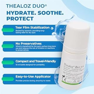 Thealoz Duo Eye Drops - Clinically Proven Formula for Dry Eyes, Hydration with Hyaluronic Acid & Trehalose, Soothes & Lubricates, Tear Film Stabilization, Contact Lens Compatible - 10 ml (300 Drops)