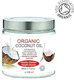 Aceite Ecológico de Nuez de Coco 500 ml Mejor Hidratante Rostro Cuerpo y Pelo, 500 ml