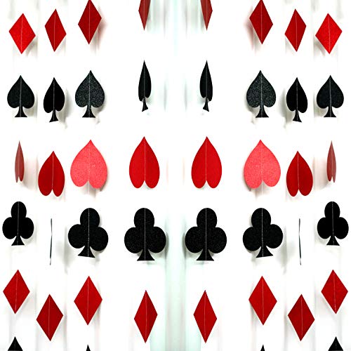Casino Party Hanging Paper Garlands - Viva Las Vegas Game Night Birthday Carnival