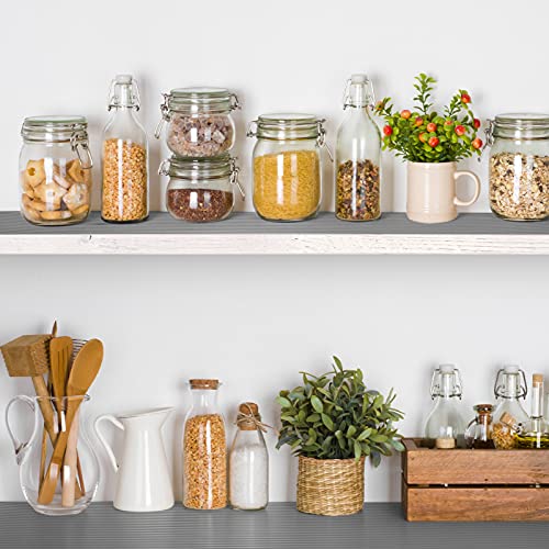 Glotoch Premium Grey Shelf Liner 17.5" X 30 Ft. - Non Adhesive Drawer Liner, Waterproof Cabinet Liner, Durable Fridge Table Place Mats For Cupboard, Cabinet, Drawer Liner #TOP5