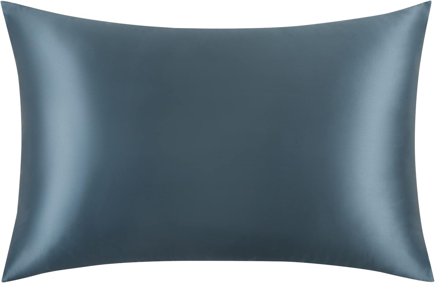 Silk Pillowcase for Hair and Skin Health, Soft and Smooth, 100% Natural Mulberry Silk Pillow Case, Both Sides Premium Grade 6A Silk 600 Thread Count, Hidden Zipper Pillow Cover, 1PCS (Blue, Standard)