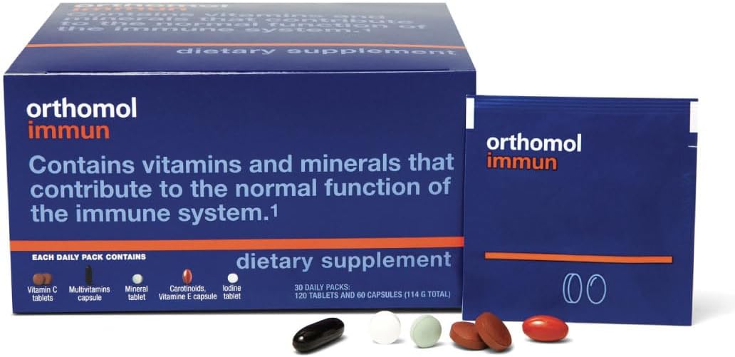 Orthomol Immun Tablet and Capsule, Immune Support Supplement, 30-Day Supply, Vitamins A, B, C, D, E, Zinc, Iodine