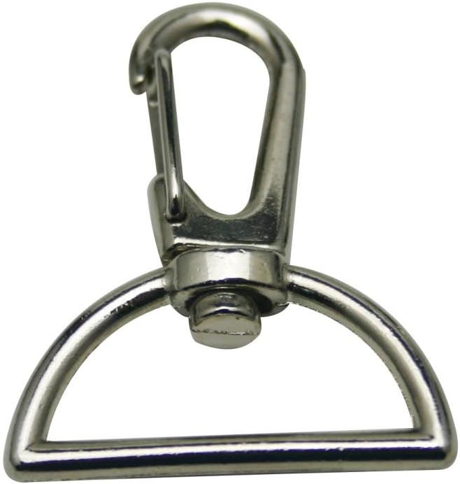 Generic Metal Silvery Lobster Clasps 1 Inches Inside Diameter D Swivel Trigger Clips Hooks for Purse Bag Straps Pack of 20