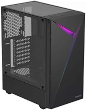 GAMDIAS Argus E4 Mid Tower PC Cabinet with RGB Light Strips at Front and Panoramic Tempered Glass Panel (16333-11400-00000-G)