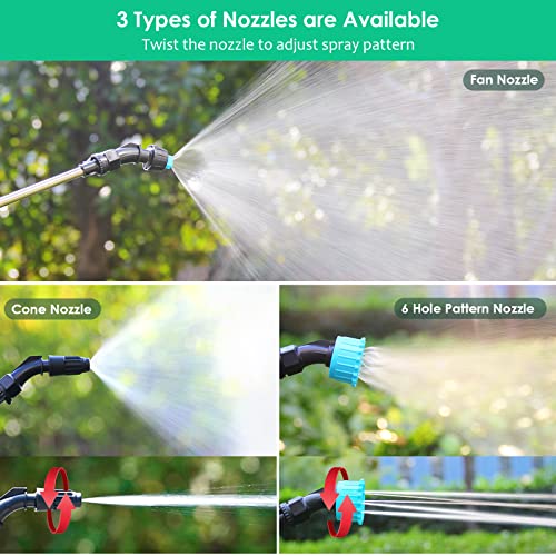 Battery Powered Sprayer 1.35Gallon, Upgrade Electric Sprayer With 3 Mist Nozzles, Usb Rechargeable Handle And Retractable Wand, Garden Sprayer With Adjustable Shoulder Strap For Lawn,Garden,Cleaning #TOP4