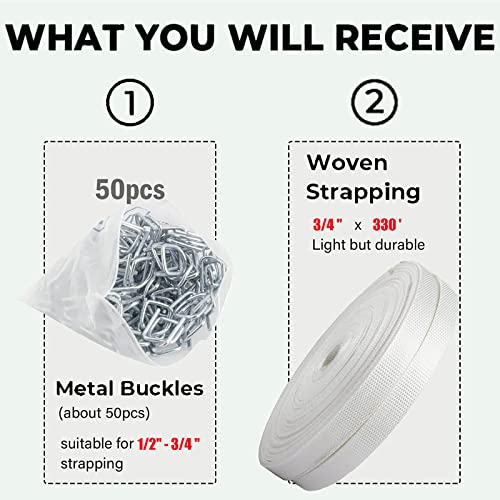 Palmarosa 03-5362SET 3/4 Inch X 330' Woven Cord Strapping Kit thumb #8