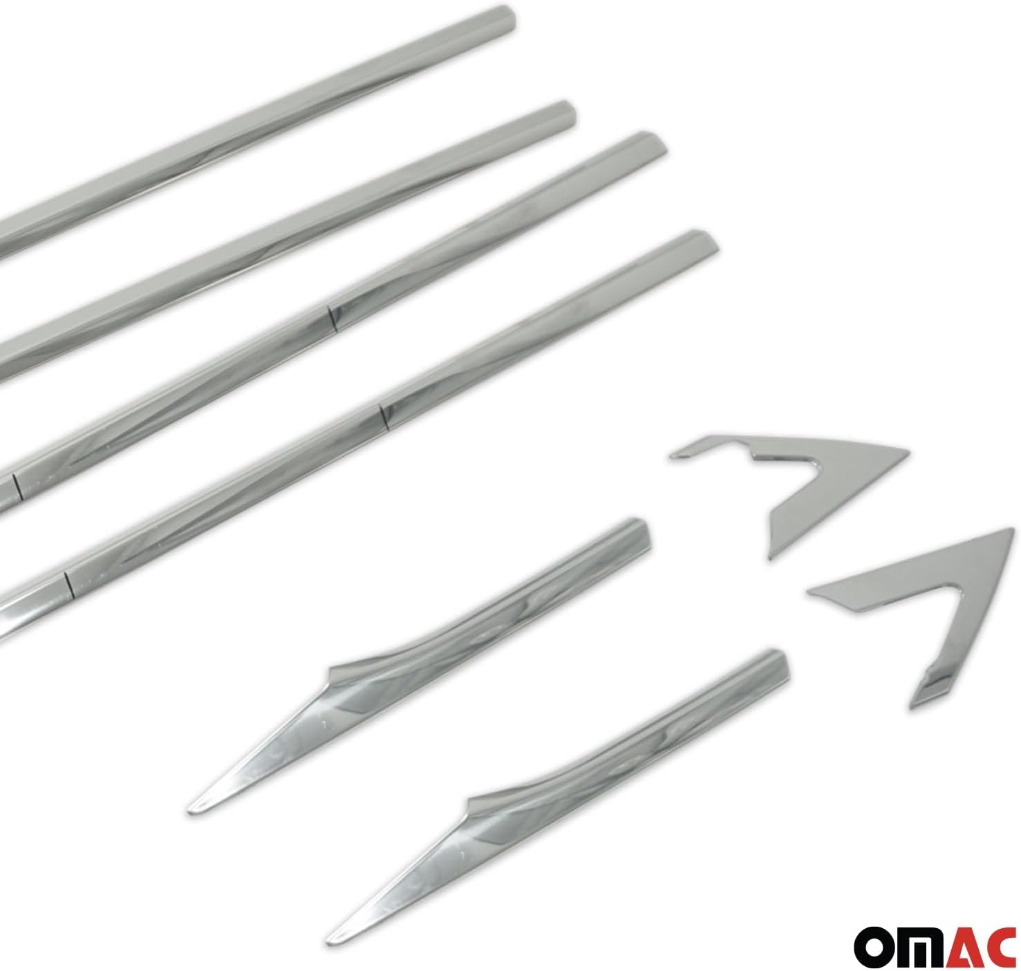 OMAC Window Molding Trim Streamer for Honda Civic 2016-21 Sedan Stainless Steel 8 Pcs