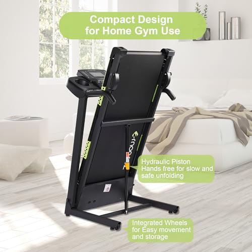 Image of Treadmills for Home, Treadmill with 0-15% Auto, 4.0HP Folding Electric Treadmil, 20 inch Wide Running Machine with Bluetooth Speaker & Pulse Monitor, 350 LBS Weight Capacity