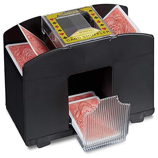BLKJ Card Shuffler (4-Deck), Be Quiet Battery Powered Playing Card Shuffler Automatic Card Shuffler Machine Easy to Use Poker Shuffler Great for Use for Classic Poker & Trading Card Games