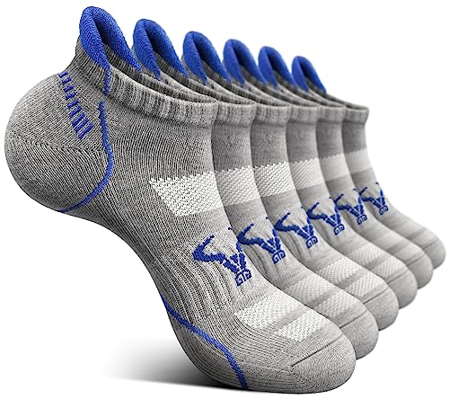 Image of BULLIANT Men Running Ankle Socks 6Pack-Cushioned Support-Low Cut No Show | Fully Terry Sole | Arch Support | Seamless Toe Closure | Moisture-Wicking Breathable Mesh | Reinforced Heel&Toe