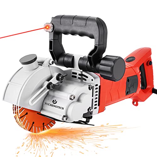 YUCHENGTECH Wall Chaser 4800W Electric Wall Groove Cutting Machine Concrete Slotting Cutter with Infrared Sighting Line for Brick Concrete Marble Granite 110V