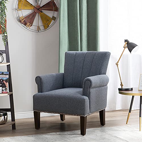 YOLENY Living Room Accent Chair with Armrests, Modern Accent Chair, Living Room Chairs, Armchairs for Living Room, Office, Gray