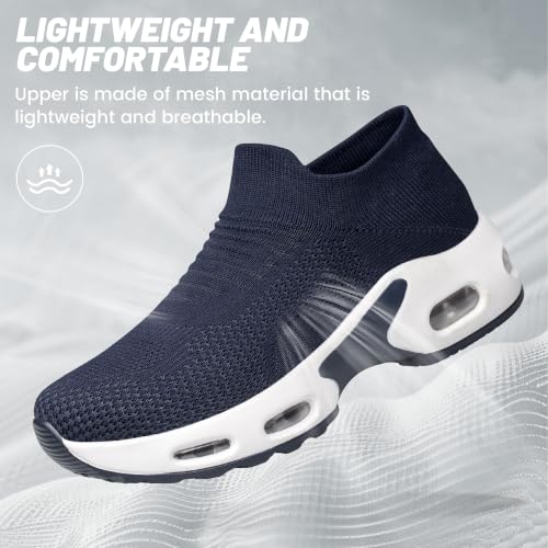 Image of YHOON Women's Walking Shoes Slip-On - Comfortable Work Shoes for Standing All Day, Breathable Air Cushion Nursing Sneakers