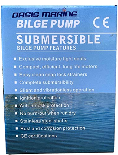 SAILFLO.US 3700 GPH 12v Submersible Electric Boat Plumbing Bilge Pump 1 1/2 Outlet