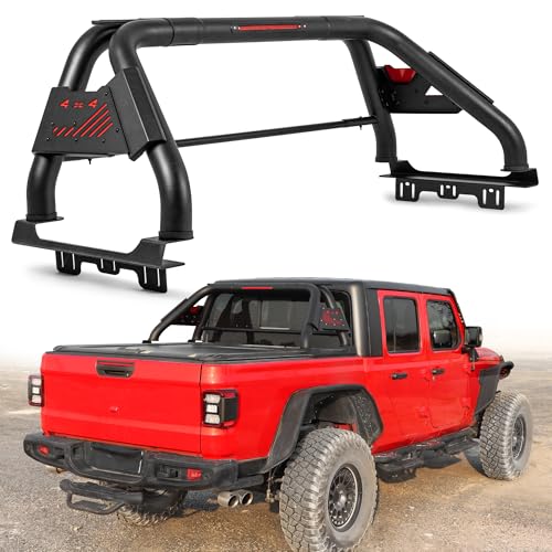 Image of MONOKING Roll Bar for Mid-Size Truck with Brake Light, Pickup Chase Rack Sport Bar Compatible with Tonneau Cover for 2007-2026 Tacoma Gladiator Colorado Ranger Canyon Frontier Dakota