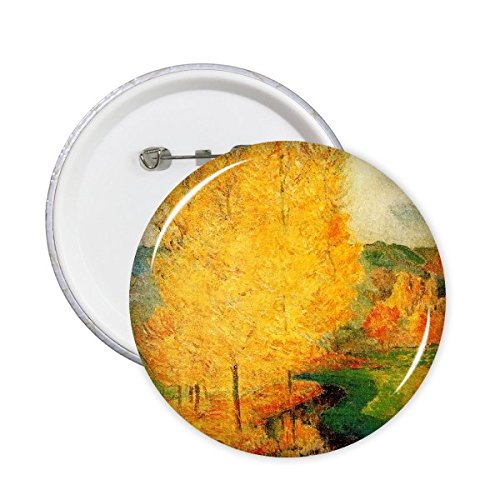 Huile Gauguin épingle XXL grand badge rond rétro à haute visibilité