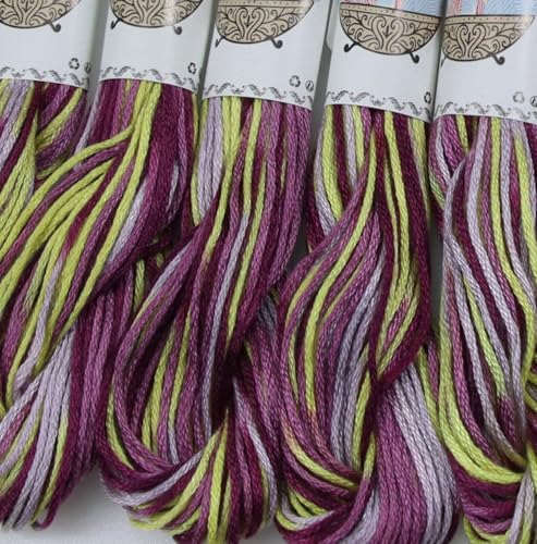 Image of KCS Big skeins of 25 Meters Size 25 Color Variegated Cross Stitch Stranded Threads,6 skeins,4503