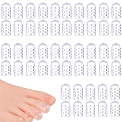 ZEPIQOR 50 Piezas Protector Dedos Pie Silicona, Protector Dedo Gordo Pie, Protector De Dedos De Los Pies, Protector Dedos Pie Transpirable para Ampollas, Callos y Callosidades