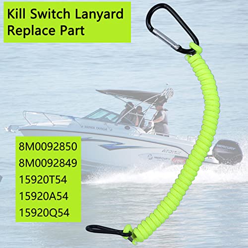 Image of 8M0092850 Boat Kill Switch Lanyard Replacement for Mercury Marine Boat Emergency Stop Switch Safety Lanyard 54 Inch