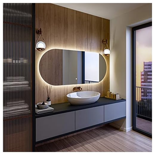 Artforma Premium Espejo de Baño con Iluminación LED - 110x80 - Luz Espejo de Pared con Interruptor Táctil - Diferentes tamaños - retroiluminado Iluminado Blanco Neutro 4500K - T107