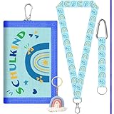 🎁 Cadeau parfait pour la rentrée des classes : ensemble de sacs tour de cou créatifs avec portefeuille pliable et porte-clés arc-en-ciel – une idée cadeau unique pour le sac d'école