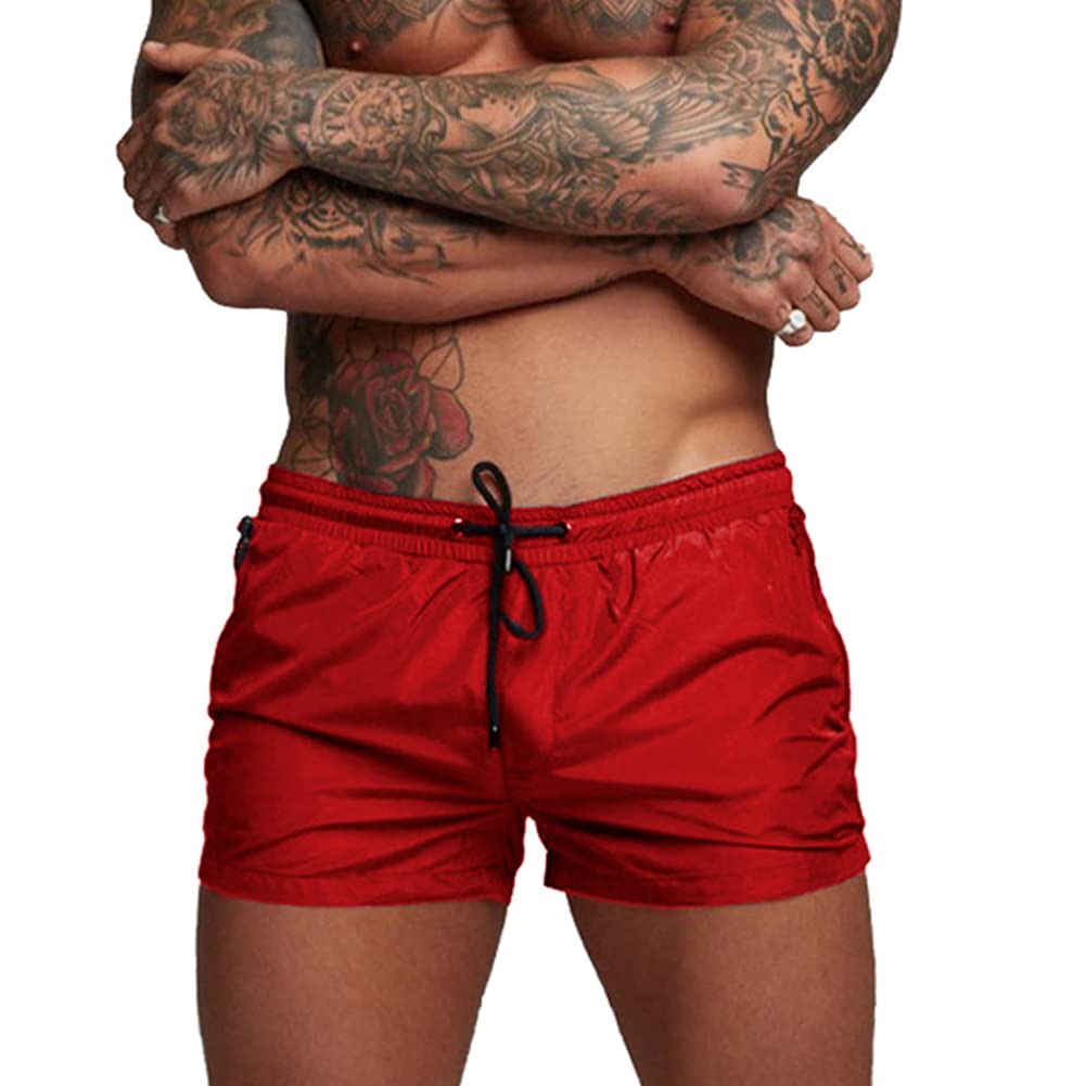Men's Swim Trunks Quick Dry Swim Shorts Summer Swimwear Mens Sports Beach Shorts with Mesh Lining and Zipper Pockets-image-3