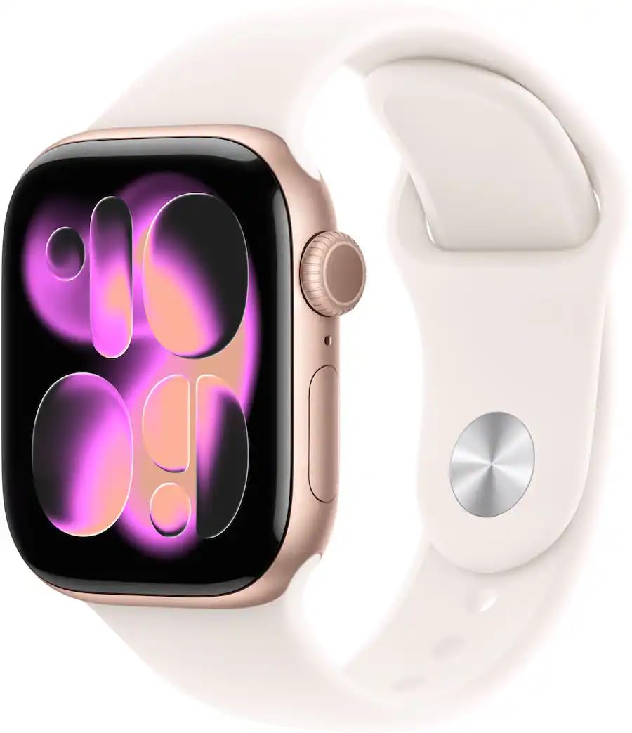 Apple Watch Series 11 [GPS, 46mm] Rose Gold Aluminum Case with Light Blush Sport Band, S/M (Renewed)