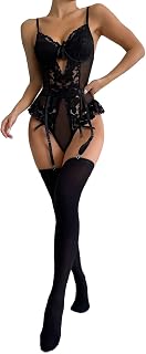 Lingerie for Women Set 2 Piece Strappy Lace Nightwear Teddies