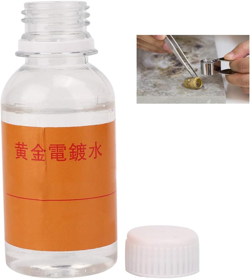Plating Solution Gold Plating Solution, Gold Tools 24K 24K Gentle Jewelry Cleaner Solution Professional Fine and Fashion Gold Silver Deep Cleaning Solutions Ideal for Jewelry