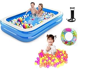 Verbier Swimming Pool Bath Tubs Inflatable Swimming Water Tub with Air Pump for Kids Outdoor and Indoor Bath Tub for Kids 8 Ft Pool/Bathing Tub Portable and Foldable Pack of 1