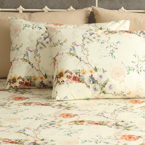 Image of Bedsheet Set | GOTS Certified 100% Organic Cotton Percale | 200 TC | Breathable & Skin-Friendly (King, Edwina)
