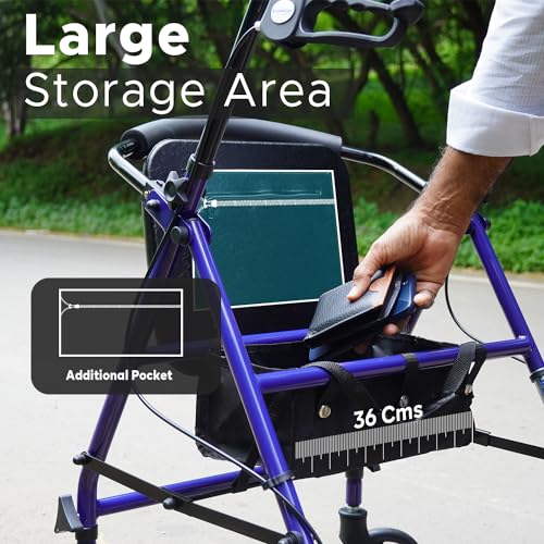 Image of KosmoCare Rollator Walker (Blue Mild Steel)