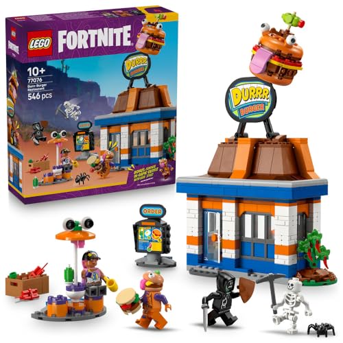 LEGO Fortnite Durrr Burger Restaurant - Creative Toy with Beach Bomber, Beef Boss & Grimey Minifigures - Collectible Gaming Gift for 10+ Year Old Boys & Girls - 77076