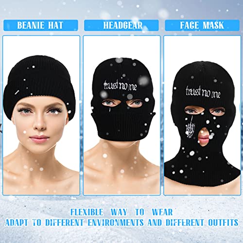 Vicenpal 3 Pieces Balaclava Face Mask 3 Hole Winter Ski Mask For Men And Women Knitted Balaclava Full Face Cover For Cold Weather (Black, White And Gray) One Size #TOP4