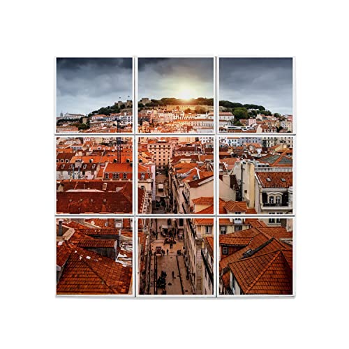 Carreaux céramique décoratif 20 x 20 cm tableau mural soleil levant tuile europe 60x60cm