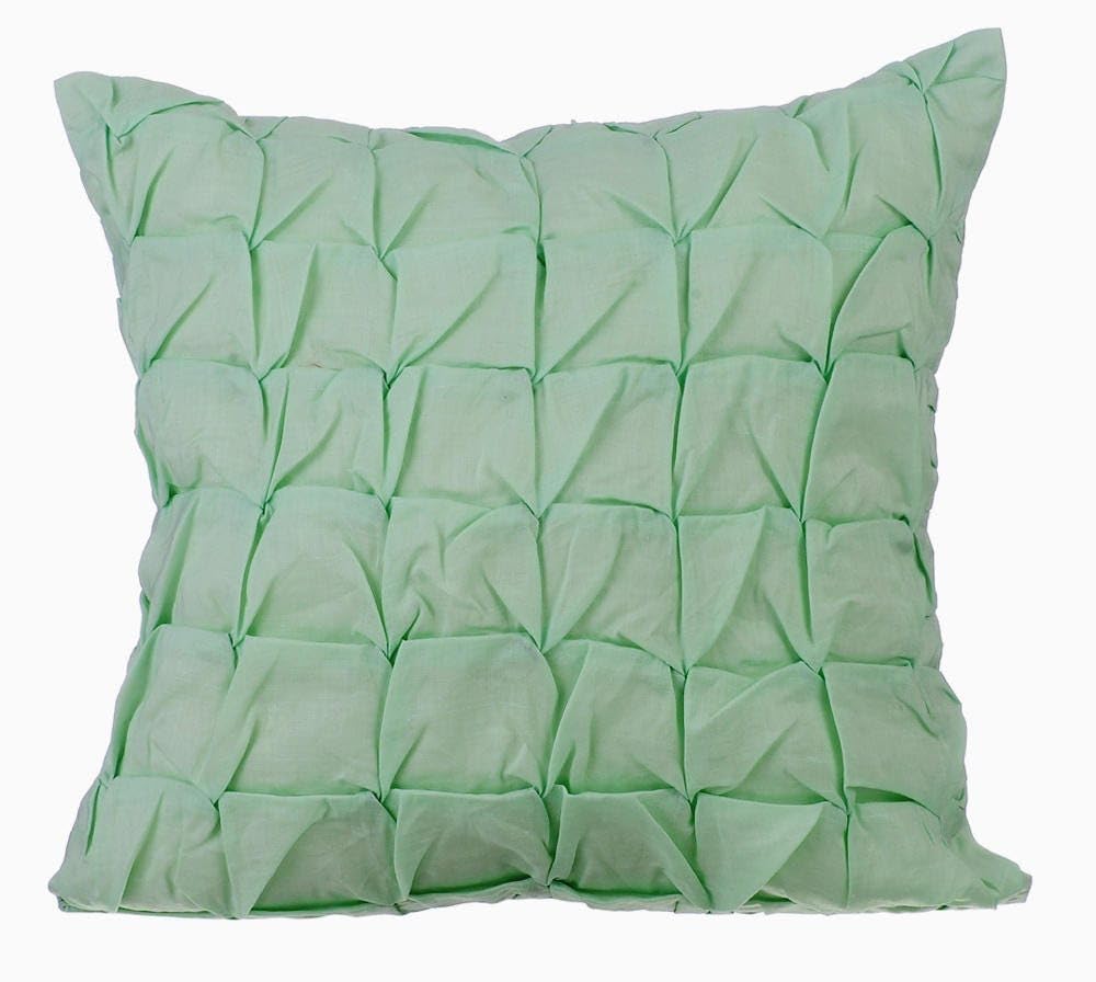 The HomeCentric Decorative Cushion Covers Pack of 2, 65x65 cm (26"x26") Green, Cotton Throw Cushion Covers, Cushion Covers, Solid Color Pillow Cases, Modern Pillow Shams - Tender Mint โ image 1