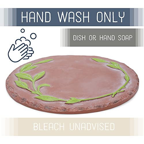 Nat & Jules Leaves Green 12 Inch Resin Stone Decorative Stepping Stone #TOP2