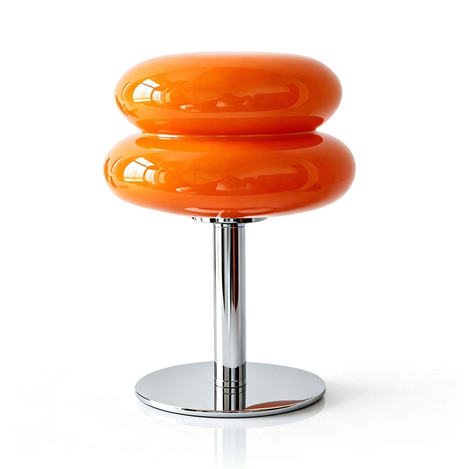 HERCHR Lámpara de seta, lámpara de mesa con forma de tarta de huevo de luz suave, de bajo consumo, bonita, de cristal, con conexión USB, para mesita de noche, dormitorio, sala de estar o (Naranja)