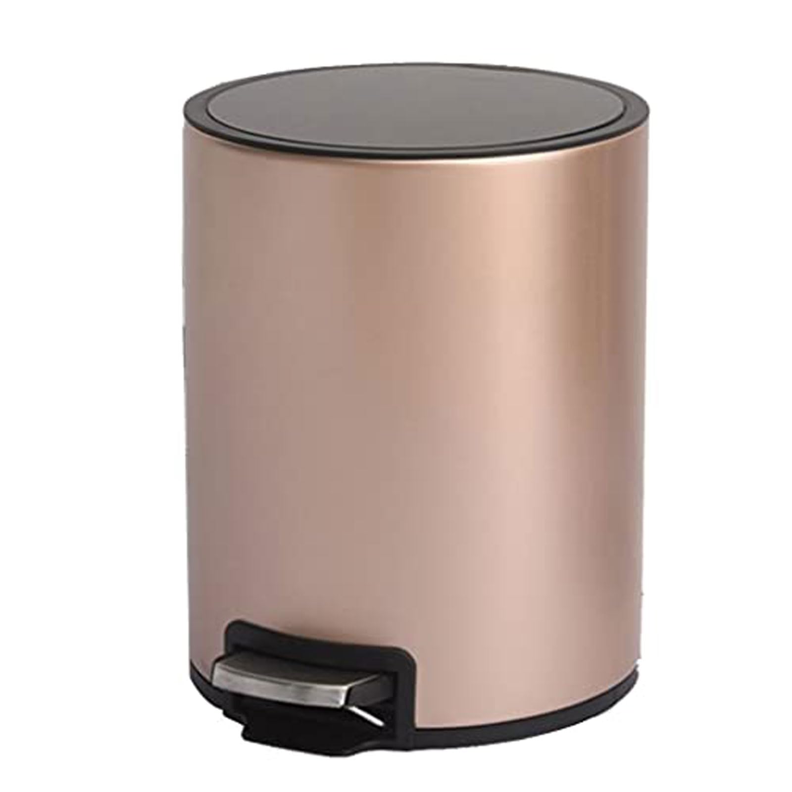 Cubo de basura Pedal-Mülleimer mit Deckel, 6 Liter, Edelstahl, leise und leicht zu reinigen, Tret-Abfalleimer für Zuhause, Büro, Küche, Toilette, Badezimmer, Be(Gold 6L)