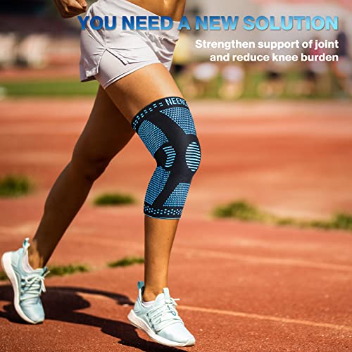 Image of NEENCA Professional Knee Brace, Compression Knee Sleeve with Patella Gel Pad & Side Stabilizers, Knee Support Bandage for Pain Relief, Medical Knee Pad for Running, Workout, Arthritis, Joint Recovery