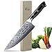 Produktbild TURWHO Küchenmesser Damastmesser 20cm Profi Chefmesser Sehr Scharfe Klinge 67 Schichten Damaskus Stahl chinesisches Kochmesser zum Schneiden