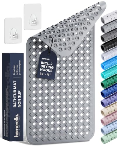 homerella Bathtub Mat Non Slip 35x16 Shower Mat Non Slip Anti Mold BPA Free