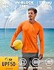 TACVASEN Work Shirts Men Long Sleeve Top Sun Protection T Shirt Lightweight Hiking Shirt UPF 50 Tshirt UV Protection Shirts Orange #2