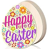 YUJUN 8PCS 11Inch Wooden Easter Egg Cutouts Large Unfinished Wood Egg Shape Cutouts Slices Ornaments