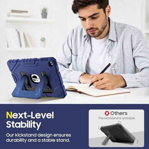 Fintie Case for iPad 6th / 5th Generation (2018 2017 Model, 9.7 Inch), iPad Air 2 (9.7 Inch), Fully-Body Rugged Heavy Duty Shockproof Protective Case with Built-in Kickstand for Kids, Navy Blue by FINTIE - Used condition - Image 5